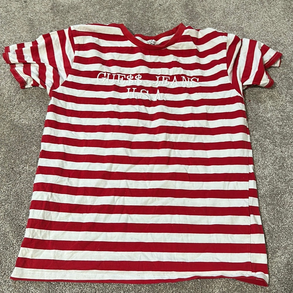 Guess Red and White Tee